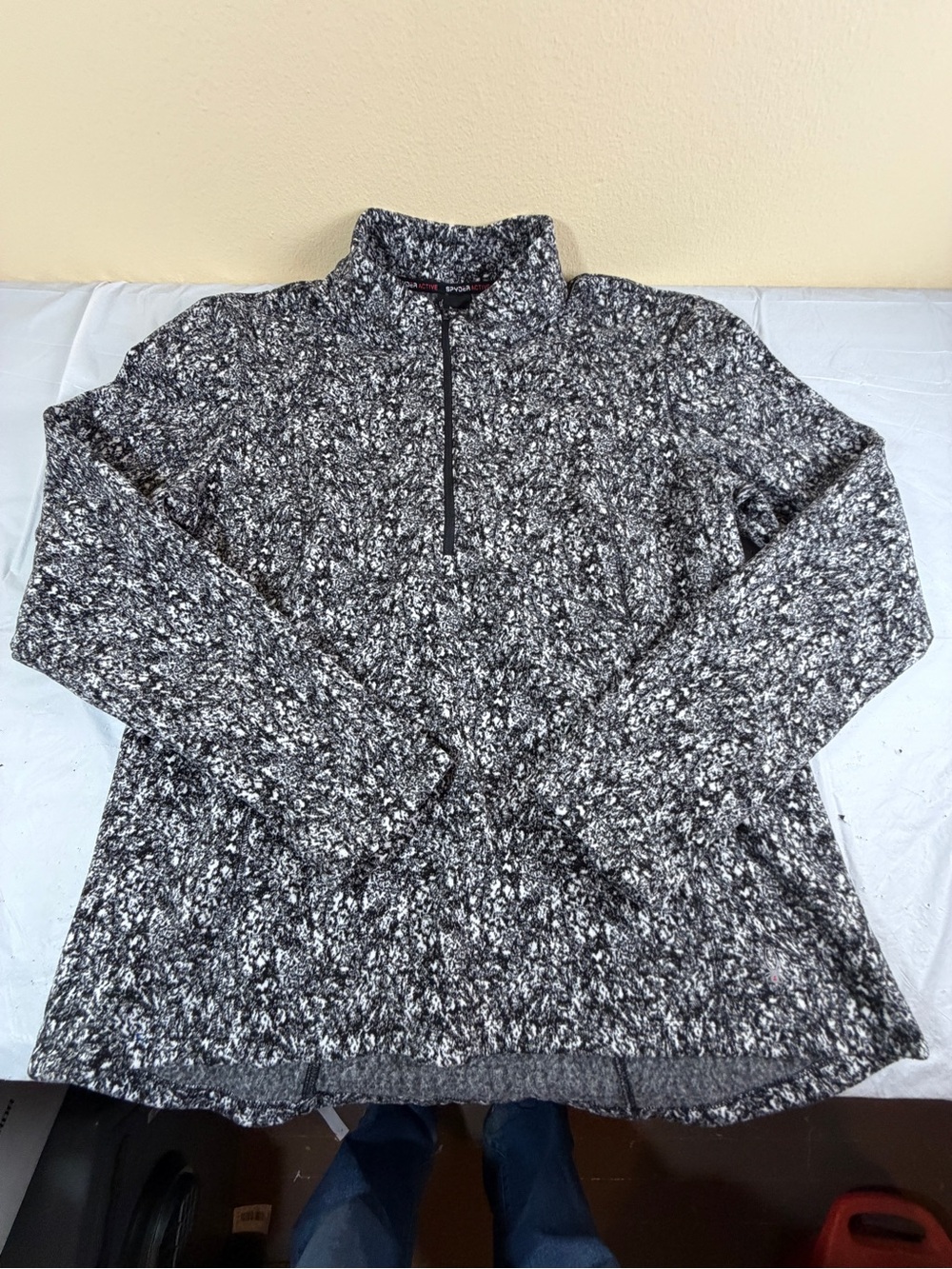 Spyder‎ Gray Black Marled Quarter-Zip Pullover